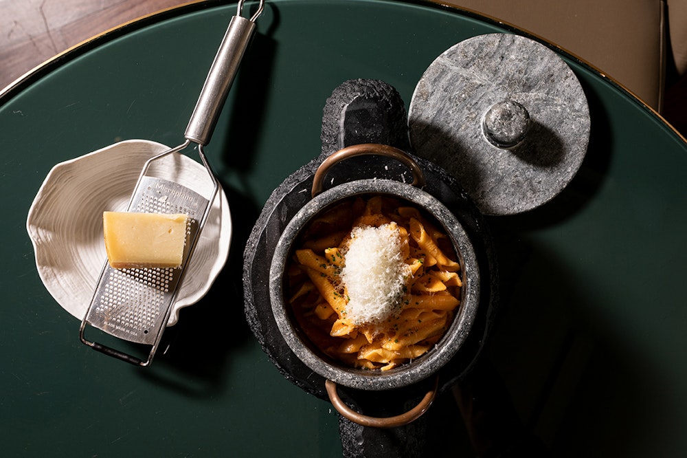 Macarrones Garganelli en el Restaurante María Luisa de Mercer Hotel Sevilla