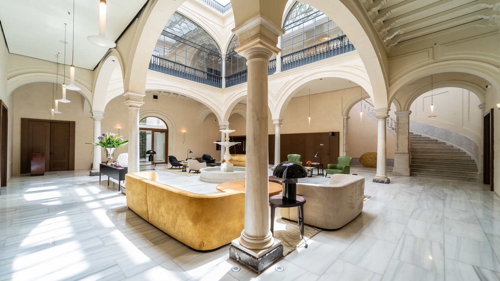 Central courtyard of the Hotel Mercer Sevilla