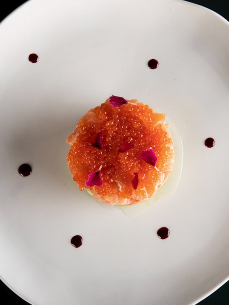 Salmon tartar at María Luisa Restaurant of Hotel Mercer Sevilla
